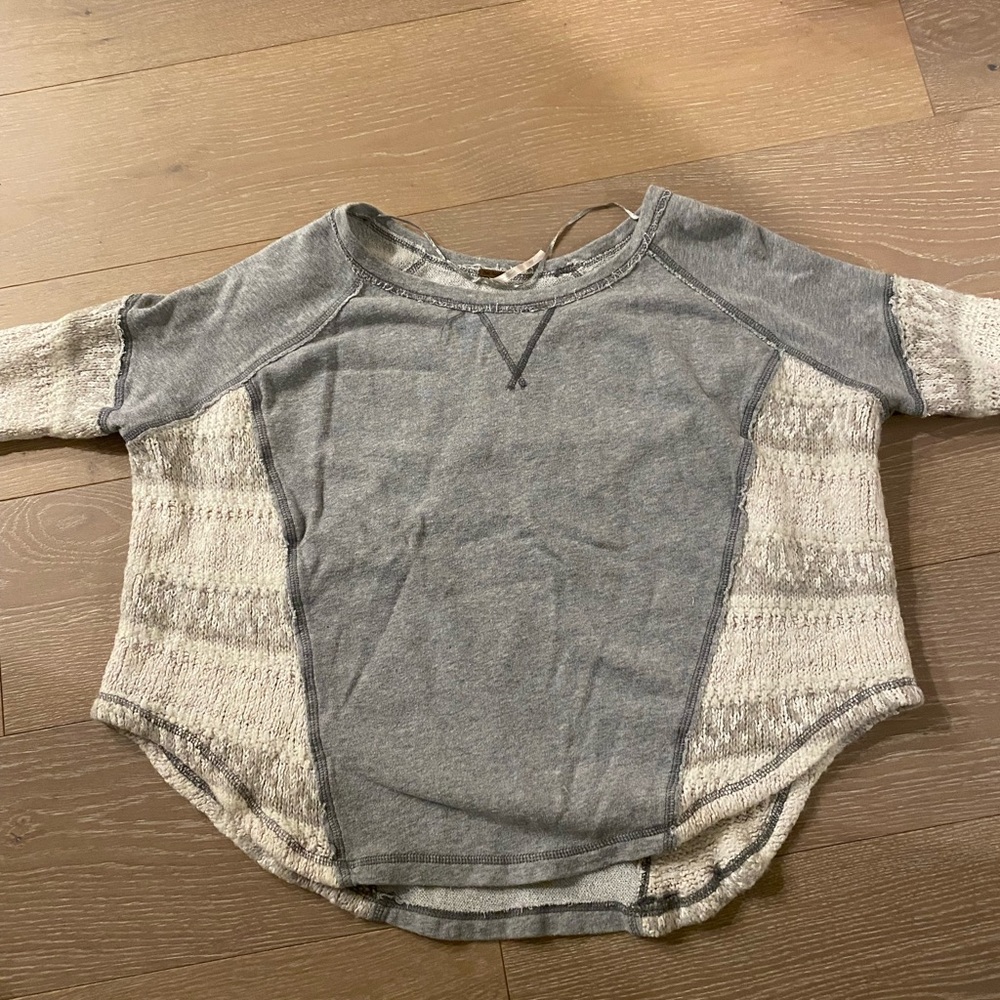 FREE PEOPLE Sweatshirt with Knit Detailing